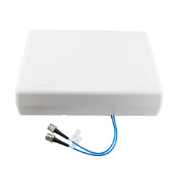 Picture of 617 to 960 MHz + 1710 to 2700 MHz + 3300 to 4200 MHz + 4900 to 6000 MHz Low PIM X-pol 5.5 dBi Panel DAS Antenna, Wall Mount, 2x4.3-10 Female