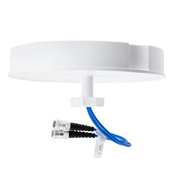 Picture of 698 to 960 MHz + 1710 to 2700 MHz + 3400 to 4200 MHz Low PIM Indoor VH-pol Omni DAS antenna, 3 to 5 dBi, Ceiling Mount, 2 x Type N Female