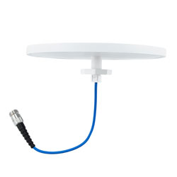 Picture of 698 to 960 MHz + 1350 to 2700 MHz + 3300 to 4200 MHz Low PIM H-pol Ceiling Omni DAS antenna, 2.2 to 5 dBi, Low Profile, Type N Female